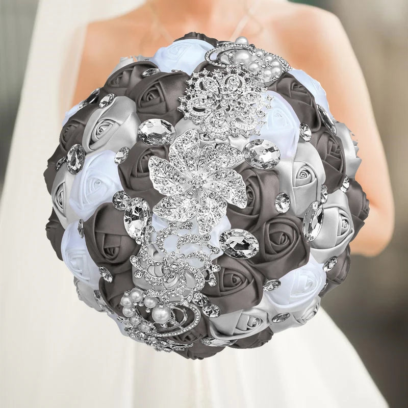 Green Crystal Wedding Bouquet Red Brooch bouquet wedding Wedding flowers Bridal Bouquets Good Vibrations