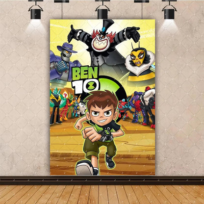 Cartoon Ben-10 Birthday Party Decoration Balloons Favor Set Banner Cake Toppers Baby Shower Boys Gift Party Supplies Photo Prop Good Vibrations