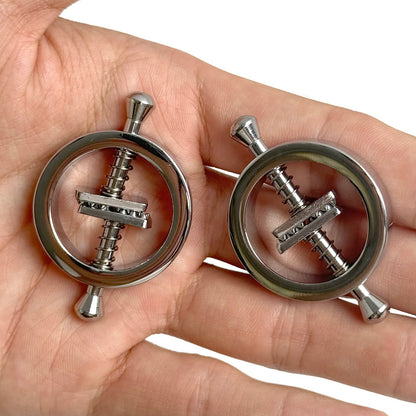 Non-Piercing Nipple Shields Rings Circle Clamps Nail Plate Breast Clamps with Internal Spike Sexy Body Jewelry Gift for Women Good Vibrations