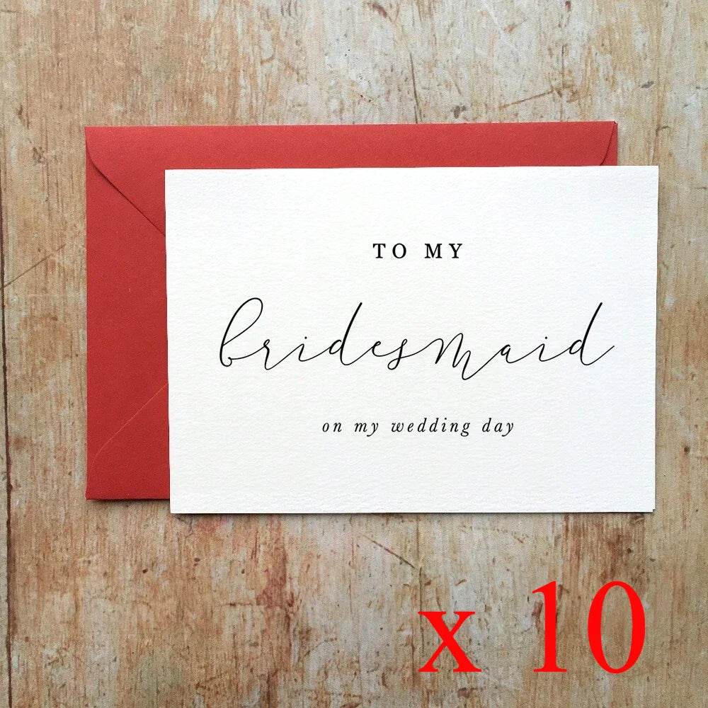 To My Bridesmaid on My Wedding Day Card,To My Maid of Honour Card, To My Wedding Party Card, Wedding Day Card Including Envelope Good Vibrations