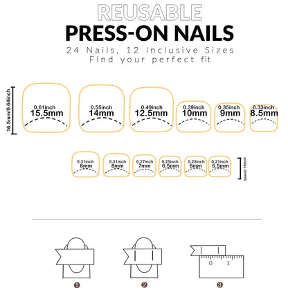 24pcs French Fake Toenails Pink Gradient Full Cover Short Square Toe Nails Foot Nails Tips for Women Girls Good Vibrations