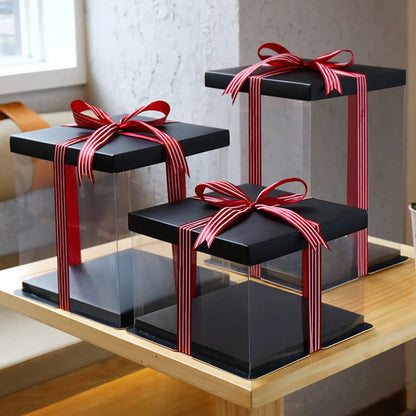 10 Set Clear Gift Box Cake Candy Chocolate Packaging Display Boxes PET Plastic Wedding Birthday Favor Holder Flower Diy Box Good Vibrations