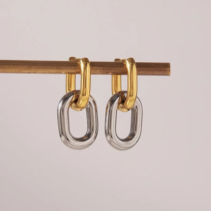 304 stainless steel circle solid-color earrings, vacuum electroplated (in the furnace), 18K gold plated, simple style classic ea Good Vibrations