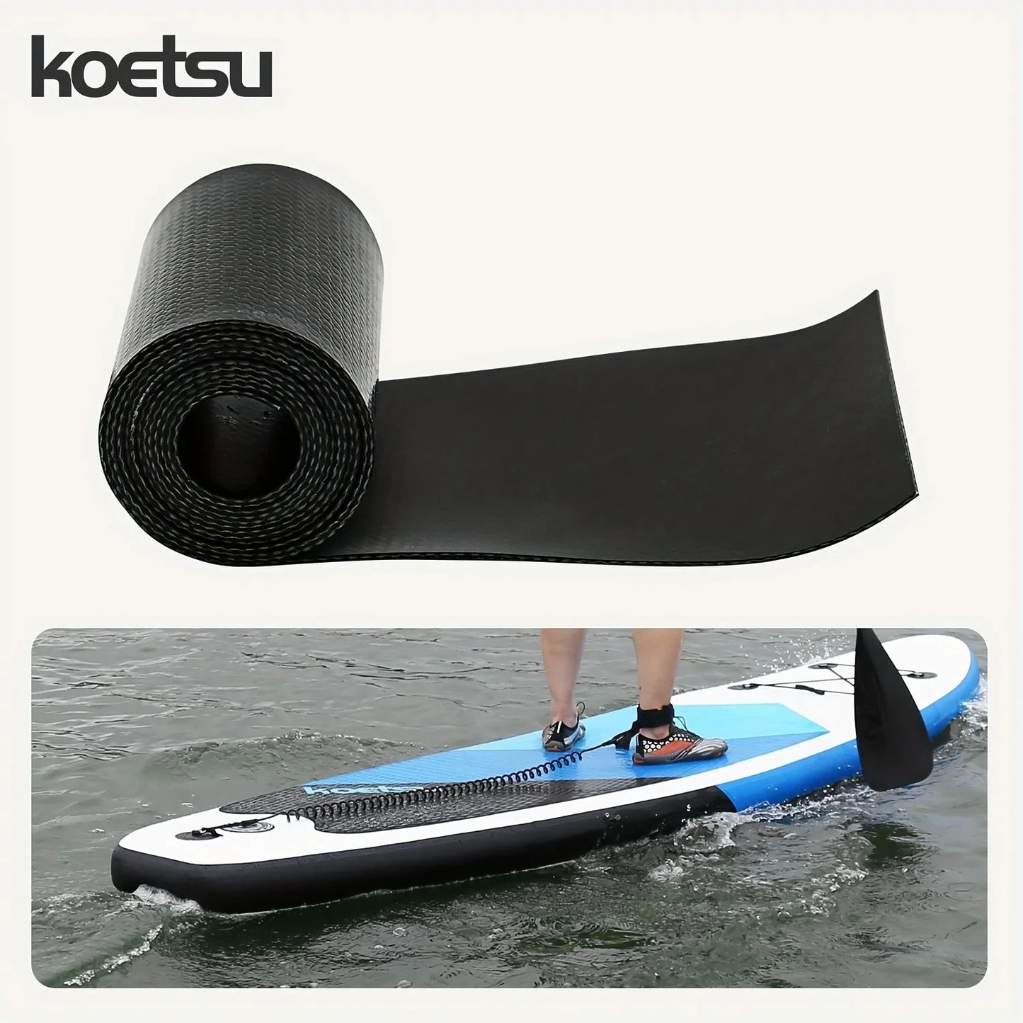 KOETSU Double-Sided PVC Middle Net 0.7mm 2" x 3.94" Kayak Repair Patch, Paddle Board Dinghy and Inflatable Boat Repair Patch