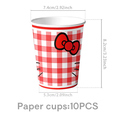 Hello Kitty birthday Decoration Kit Hello Kitty Tablecloth Plate Cup Nakpin Gift Bag Baby Shower Girls party favors hello kitty Good Vibrations