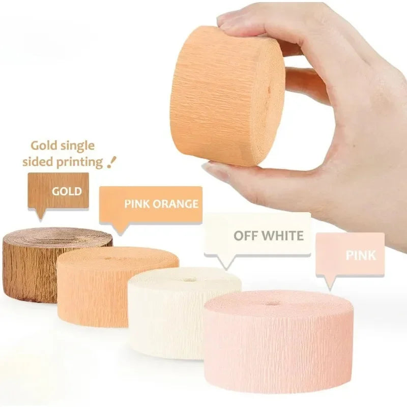 Fall Wedding Decor Gold Orange Pink Beige Crepe Paper Streamers Boho Party Decoration for Wedding Bachelorette Birthday Supplies Good Vibrations