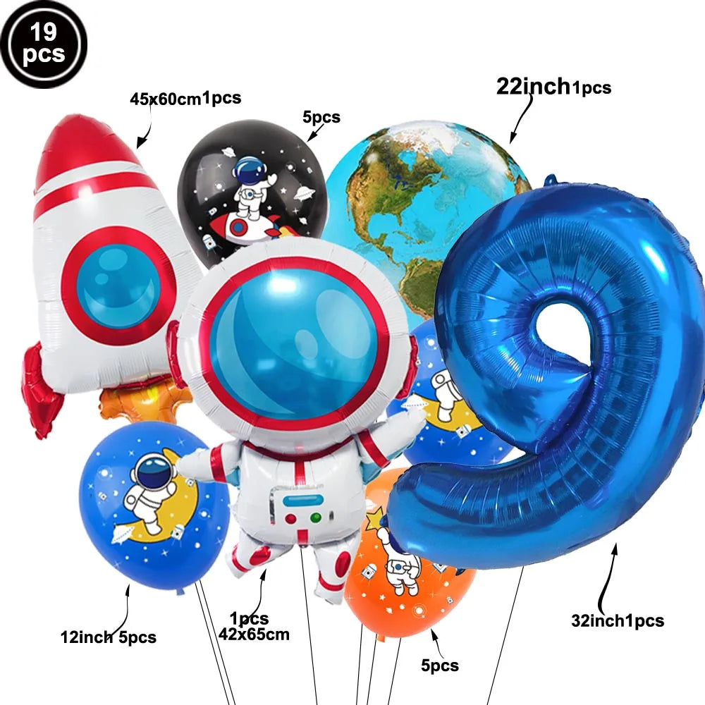 4D Standing Astronaut Spaceman Balloons Rocket Foil Balloons Kids Toys Baby Shower Outer Space Themed Birthday Party Decorations Good Vibrations
