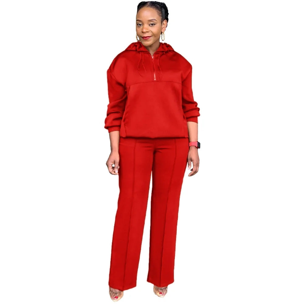 CM.YAYA Long Sleeve Women Set Loose Long Sleeve Hoodies Pant Suits 2024 Spring 2 Two Piece Sets Sporty Tracksuits Street Outfits Good Vibrations
