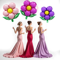 3pcs Flower Balloons Pink Rose Red Purple Flower Balloon Birthday Party Wedding Decorations Good Vibrations