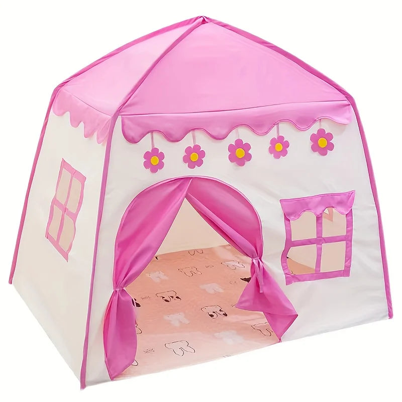 Large Pink Flower Princess Play Tent for Kids Perfect for Role-Playing and Dress-Up, Play Tent Playhouse Decor Durable Play Tent Good Vibrations