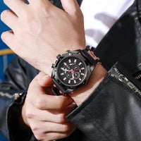 Fashion Business Men Watch Top Brand High Quality Auto Date Big Dial Silicone Strap Sports Quartz Watches For Him Gifts Good Vibrations