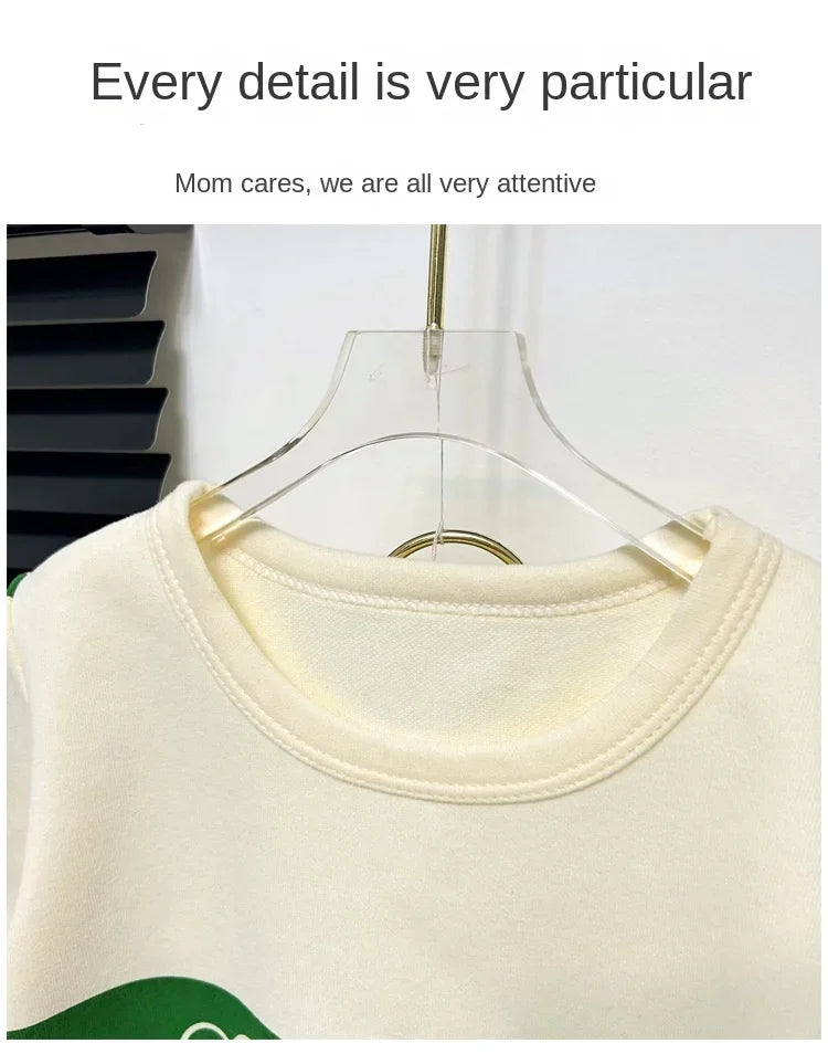 2024 New Kids Short Sleeve Suit Striped Girls Boys Set Summer Tops +short Baby Clothes Children's Wear Good Vibrations