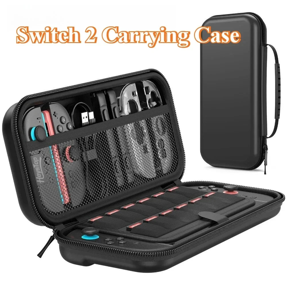 Comptible for Switch 2 Portable Lightweight and Large Capacity Waterproof Carrying Case Protected for Console Accessory Good Vibrations