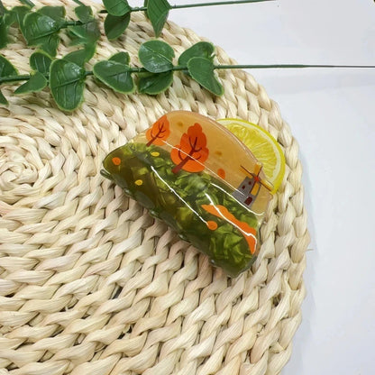 1pc Spring, Summer, Autumn, Winter Four Seasons Graffiti Claw Clip Women's Shark Clip New Rear Occipital Hair Clip Headwea Good Vibrations