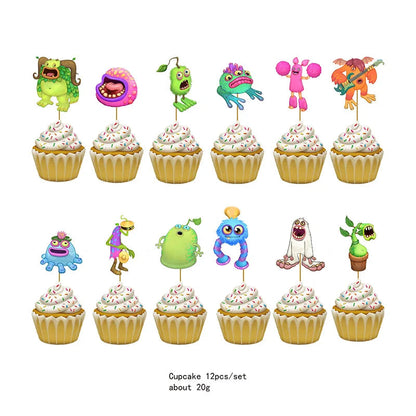 Game My Singing Monsters Birthday Party Decorations Kids Favor Gift Paper Cups Plates Baby Shower Disposable Tableware Supplies Good Vibrations