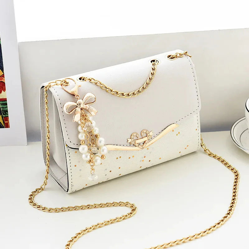 Crossbody women's bag with pendant chain Korean version ins fashion and versatile premium shoulder bag Good Vibrations