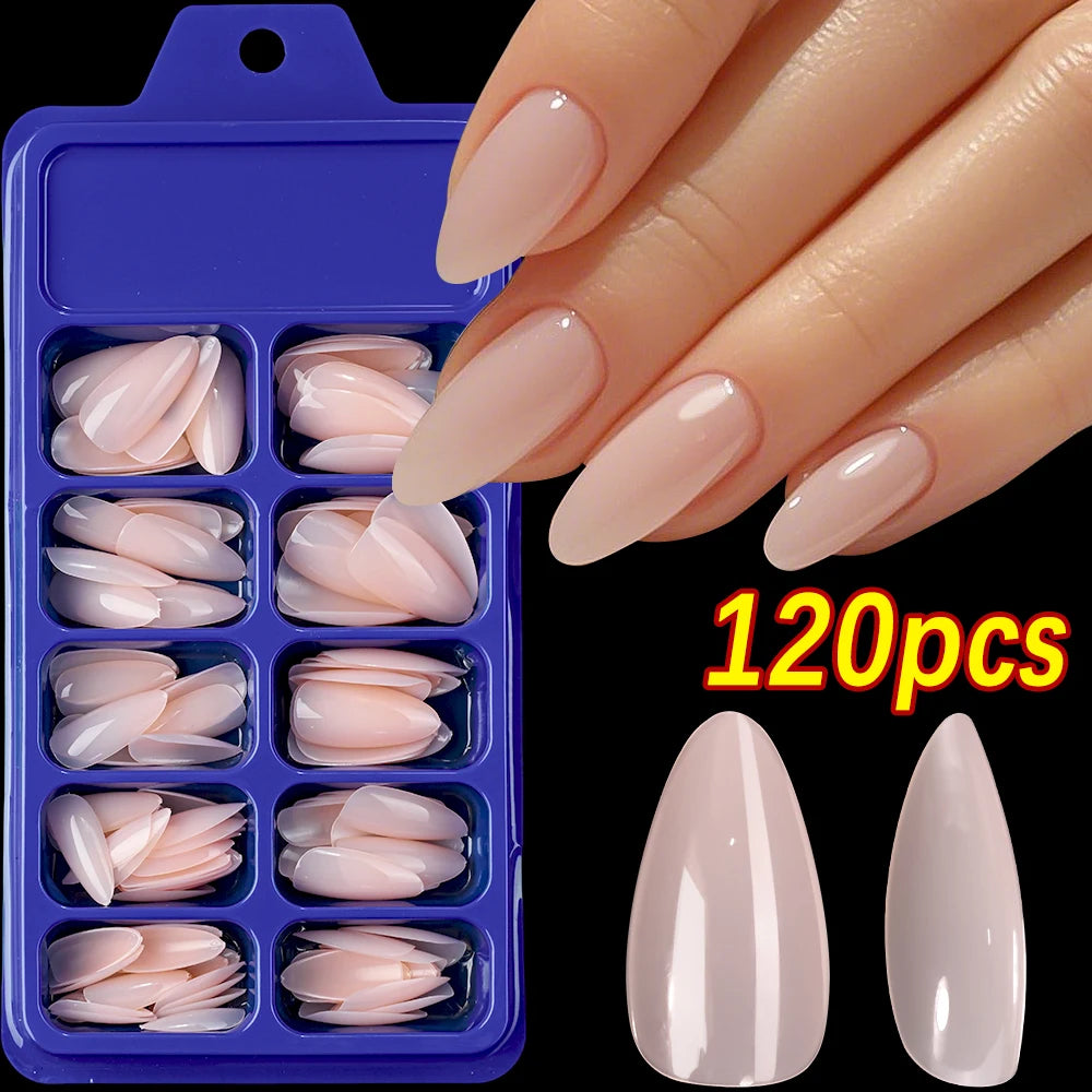 120pcs Pink French Tip Press-On Nails Medium Length Square Shape With Glossy Finish False Nails Full Cover Pre-Shaped Fake Nails Good Vibrations
