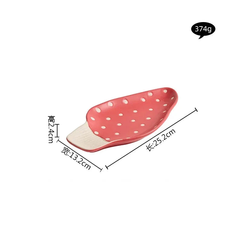 Mushroom Ceramic Tableware Mushroom Rice Bowl Noodles Bowl Soup Pot Flat Plate Sushi Plate Mushroom Mug Spoon Kitchen Tableware Good Vibrations