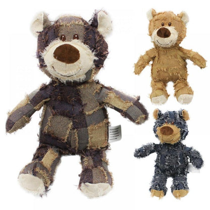 Pet Teddy Bear Soundmaking Toy Plush Interactive Dog Toys Grinding Cleaning Teeth Anti Bite Abreact Plaything Bear Pets Supplies Good Vibrations