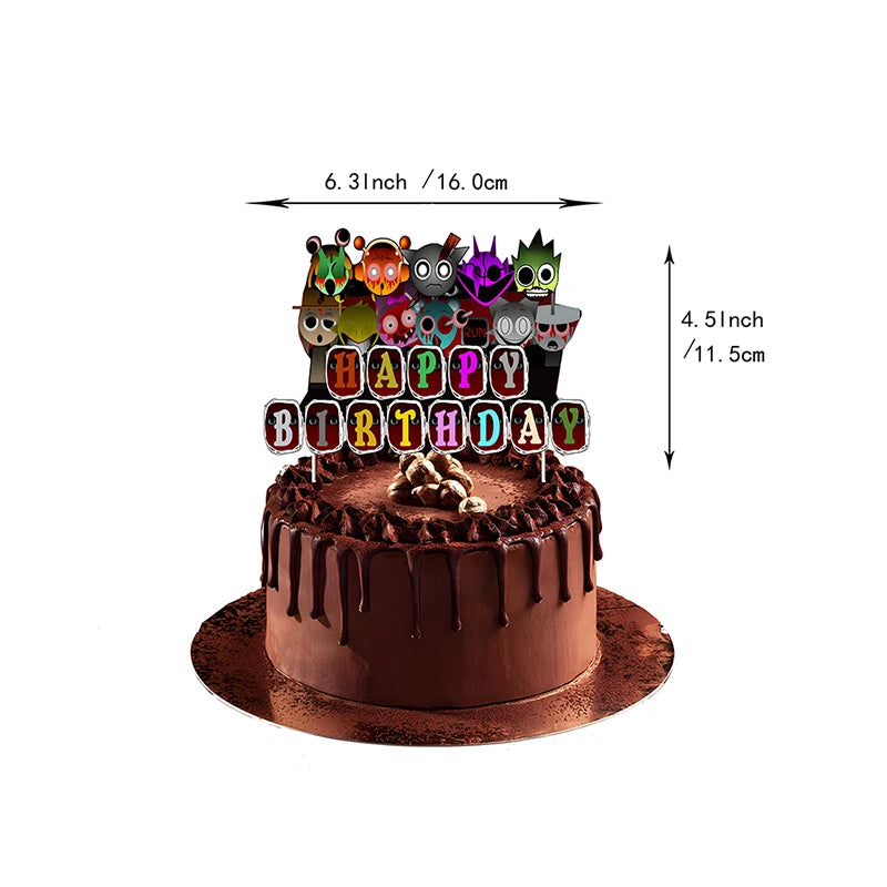 Incredibox sprunki Birthday Party Decorations Cake Topper Balloons Tablecloth Cups Plates Kids Birthday Party Supplies Good Vibrations