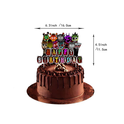 Incredibox sprunki Birthday Party Decorations Cake Topper Balloons Tablecloth Cups Plates Kids Birthday Party Supplies Good Vibrations