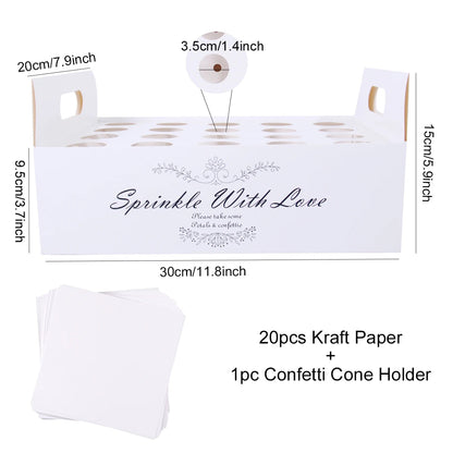 Wedding Tray Confetti Cone Stand Box Kraft Paper Tray Rustic Wedding Decoration Wedding Confetti Cones Cones Wedding Set supply Good Vibrations