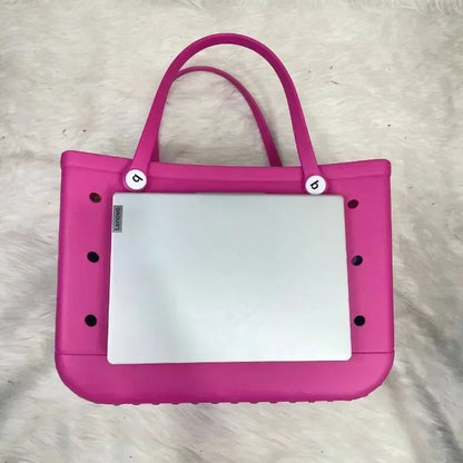 XL Extra Large Beach Bag EVA Rubber Waterproof Beach Travel Picnic Storage Basket Women Shopping Handbag Sac Jelly Tote Bag Good Vibrations