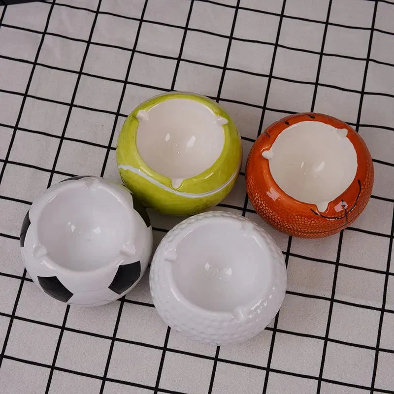 Home decoration,Ashtray,desk accessories,smoking accessoiries,Basketball, football, tennis, golf ball shaped ceramic ashtray Good Vibrations Adult Super Store