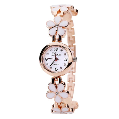 Fashion Small Watches Women 2023 Luxury Rhinestone Flower Bracelet Stainless Steel Watchband Dress Female Clock relogio feminino Good Vibrations