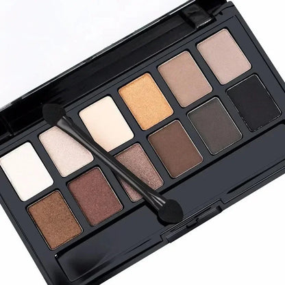 Professional 12 Colors Eyeshadow Palette Natural Shimmer Matte Nudes Cosmetic Eye Makeup Plate for Makeup Artists Good Vibrations