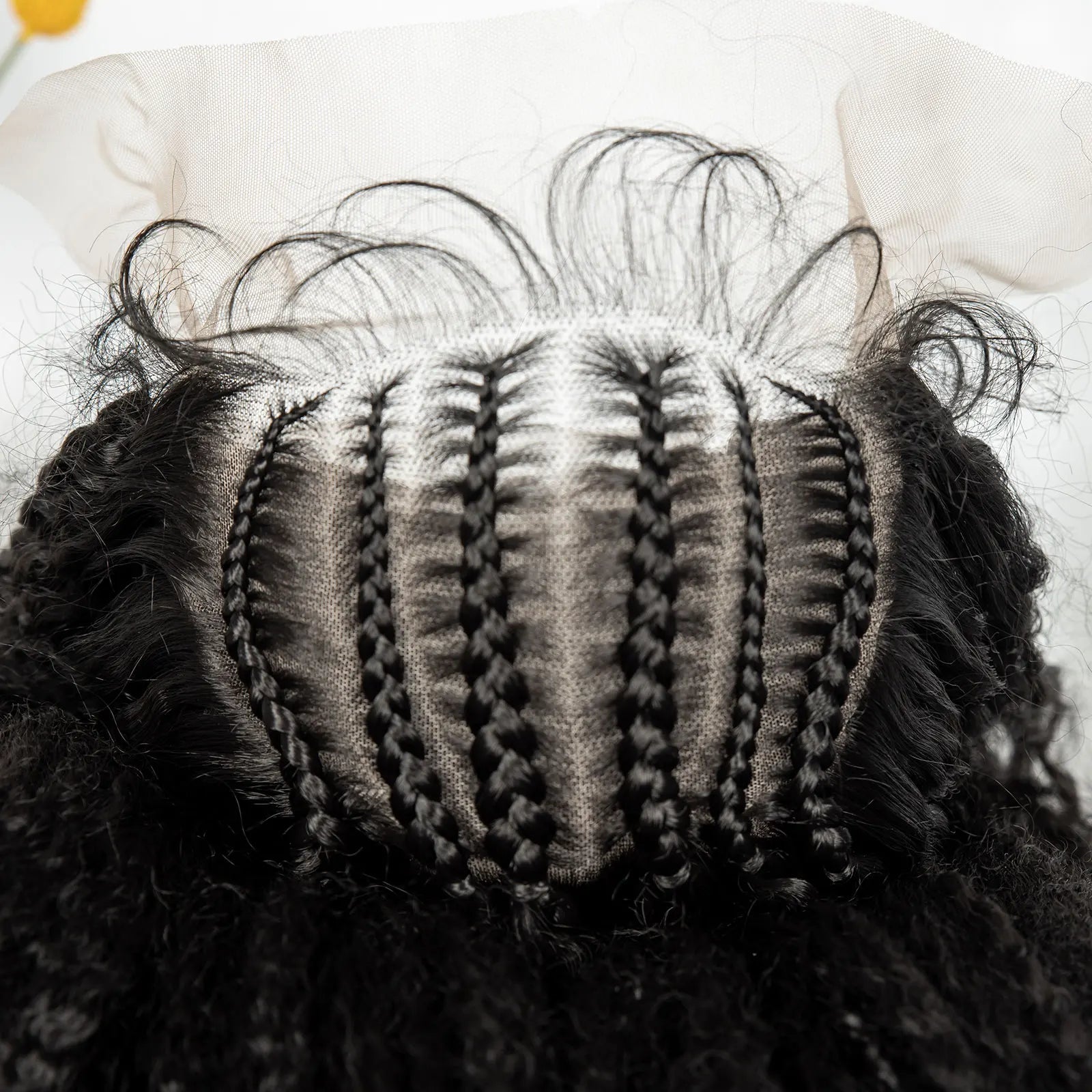 Knotless Braided Wigs With Curly Hair 13x6 Synthetic Braided Wigs Cornrows Wigs Afro Kinky Curly  Braided Wigs For Black Women Good Vibrations