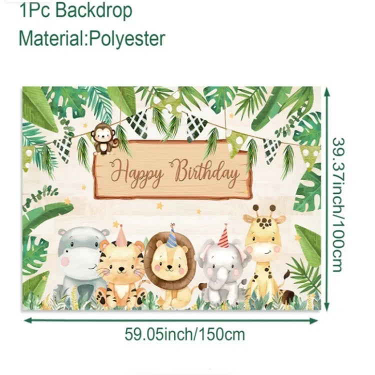 Jungle Safari Birthday Decoration Jungle Animals 1st Birthday Gifts Decoration Wild One Birthday Tableware Baby Shower Decor Good Vibrations