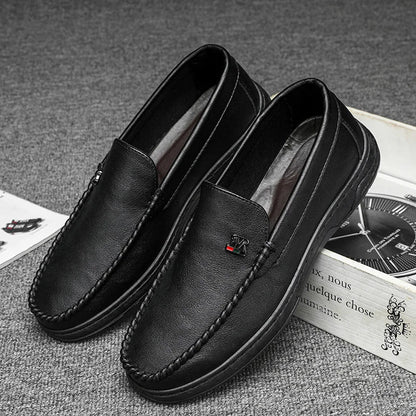 High Quality Breathable Formal Mens Dress Shoes Italian Mens Loafers Luxury Brand Leather Men Casual Shoes Slip-on Driving Shoes Good Vibrations