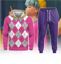 KPop Demon Hunter Halloween Autumn Winter Long Sleeve Sweatshirt Casual Hoodies Y2K Fashion Sweatshirt+Trousers Sportswear Good Vibrations