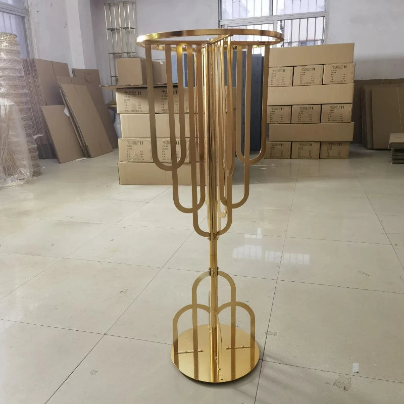 2/5/6/10pcs Wedding decoration wedding metal gold flower stand vase arch tree centerpieces for table decor modernl Decoration Good Vibrations