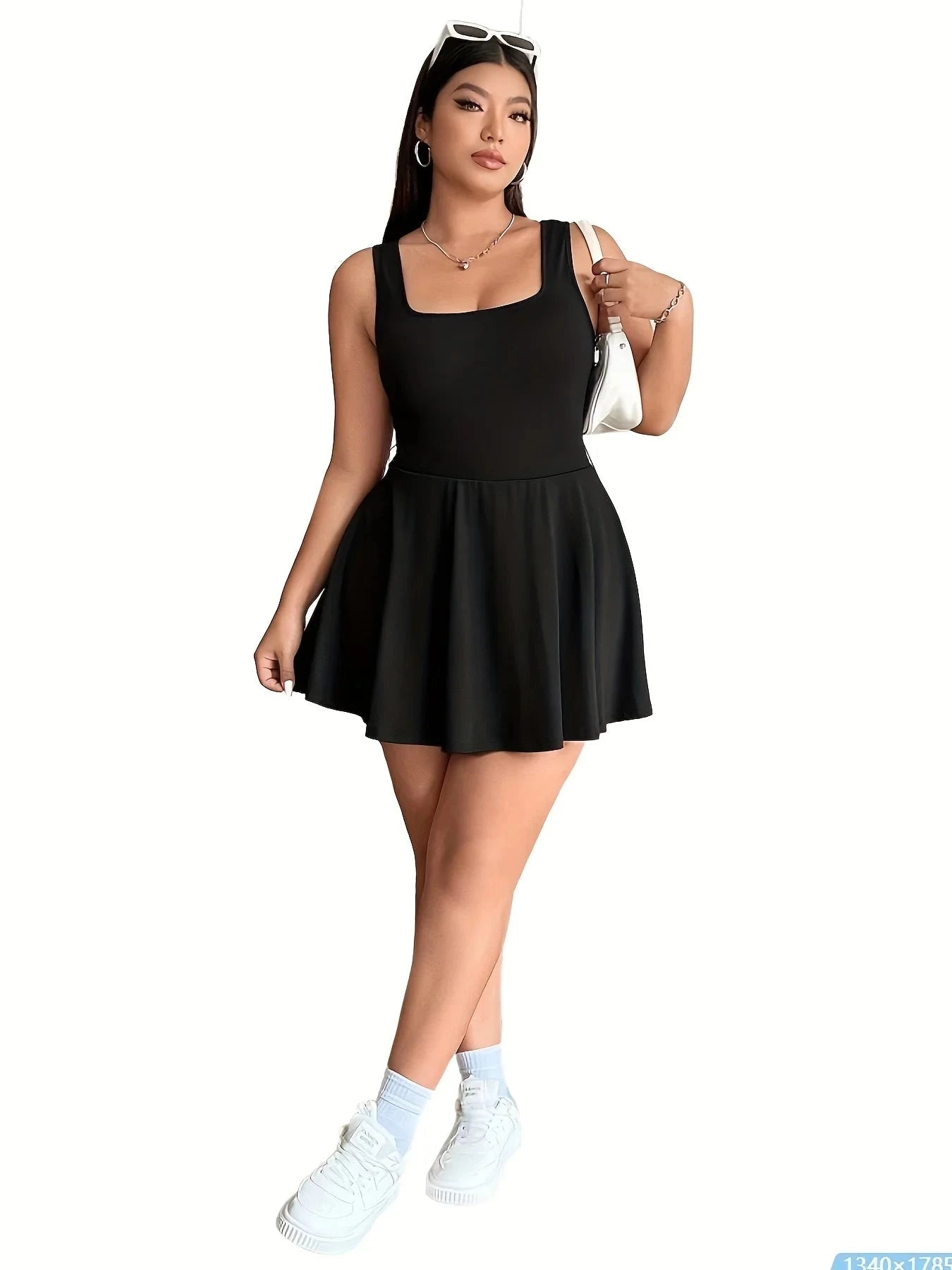 Popular hot products for spring, summer and autumn, home leisure and commuting elegant solid color large-size women's dress Good Vibrations