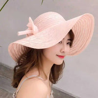 Hats for women in summer, beach hats, seaside outings, face covering, sun protection, large brim sun hats, foldable sun hats Good Vibrations