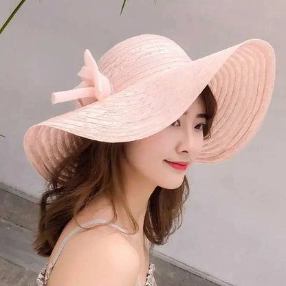 Hats for women in summer, beach hats, seaside outings, face covering, sun protection, large brim sun hats, foldable sun hats Good Vibrations