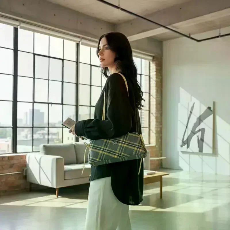 Striped Shoulder Bag for Women with Spacious Interior Lightweight Tote  for Commuting and Shopping Good Vibrations