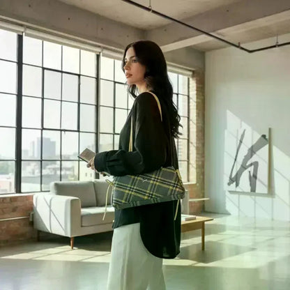 Striped Shoulder Bag for Women with Spacious Interior Lightweight Tote  for Commuting and Shopping Good Vibrations