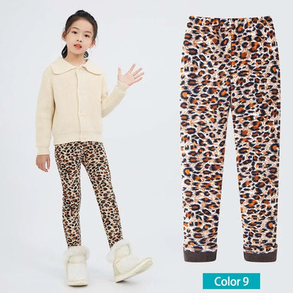 SheeCute Girls Winter Warm Pants Kids Fleece Lined Leggings for 3-11 Years SCW8101 Good Vibrations