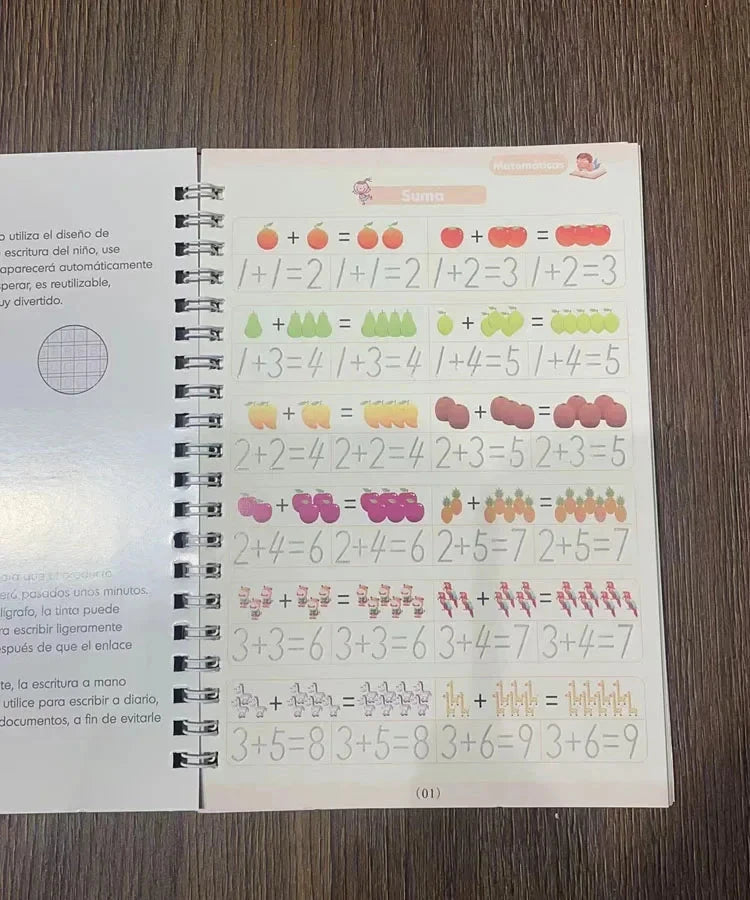 4 Books Montessori SANK English Magic Copybook Reusable Writing Practice 3D Calligraphy Book Wipe-free Education Books Good Vibrations