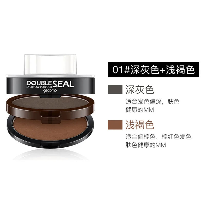 Dual Layer Dual Color Stamp Brow Powder Quick Makeup Brow Stamps Waterproof Powder Palette for Eyebrows Eye Brow Tint Makeup Good Vibrations