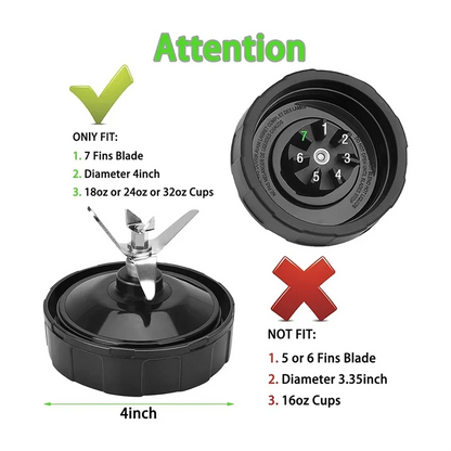 B89B-7 Fins Blender Blade For Ninja BN401 BN751 BN801 BL450-30 BL480-30, For Ninja Blender Replacement Parts Good Vibrations