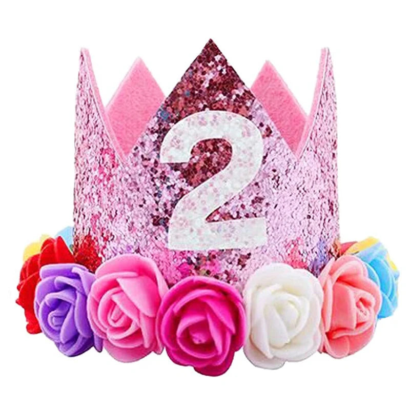 1st Birthday Party Decor Hat Kids 1 2 3 Year Happy Birthday Boy Girl Crown Hat First Happy Birthday Party Baby Shower Decoration Good Vibrations