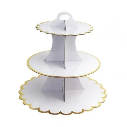 3-Layer Disposable Round Birthday Cupcake Dessert DIY Paper Craft Stand Dessert Display Rack Wedding Party Supplies Cake Tools Good Vibrations