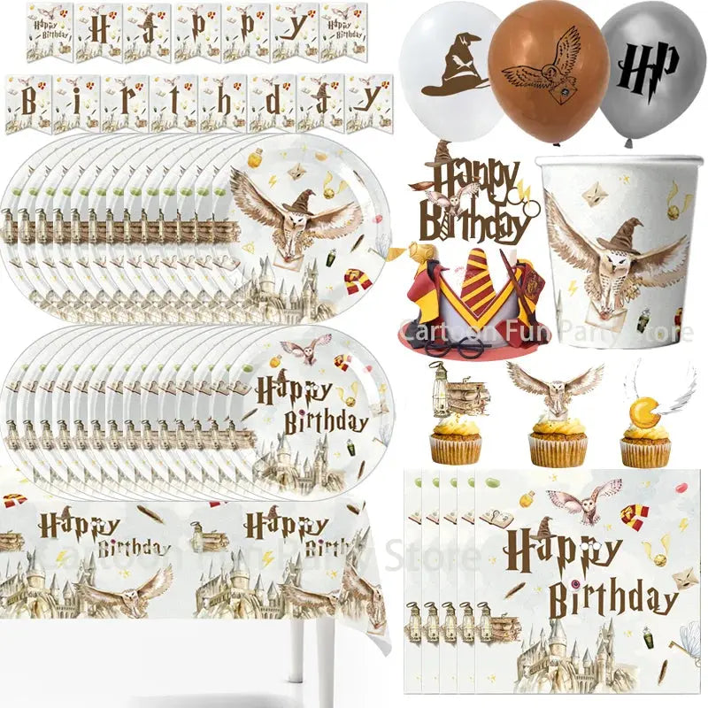 Magic School Birthday Party Decoration Disposable  Paper Plate Cup Napkin Balloons Gifts Magician Kids Baby Shower Party Supplie Good Vibrations