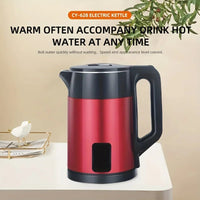 Electric Kettle,LCD Screen Multifunctional Automatically Powers Off When Opened,Double Layer Anti Scald 304 Stainless Steel Body Good Vibrations