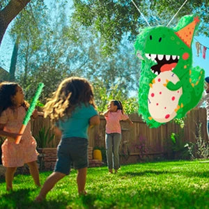 4 Pcs Dinosaur Party Pinata Set-Dinosaur Pinata Sticks Eye Masks etc Dinosaur Pinata Supplies for Dinosaur Party Decorations Good Vibrations
