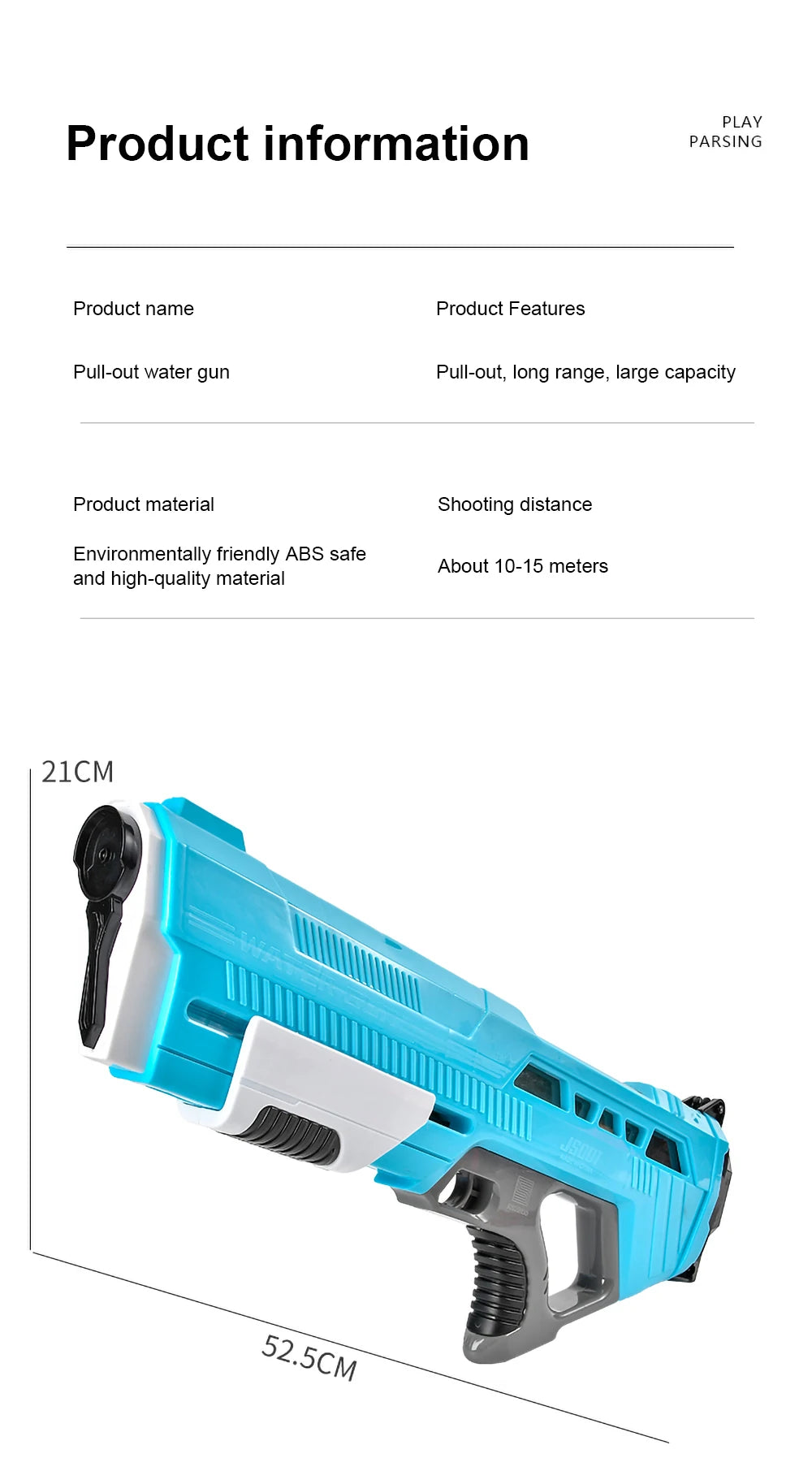 Outdoor Water Gun Toys Electric High Pressure Large Capacity Water Gun Summer Beach Swimming Pool Game Interactive Kids Toys Good Vibrations